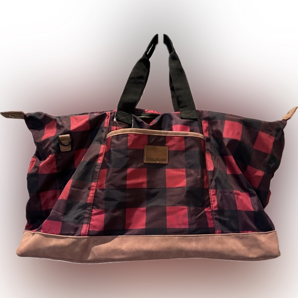 Buffalo plaid travel tote Maurice’s NWT - Picture 7 of 8